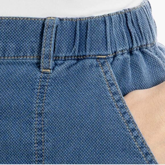 NWT MAX STUDIO LONDON Blue Wide Leg Cotton Pique Jeans with Pockets XS/S - Picture 6 of 16